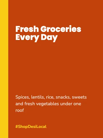 Indian grocery bold type canvas print template