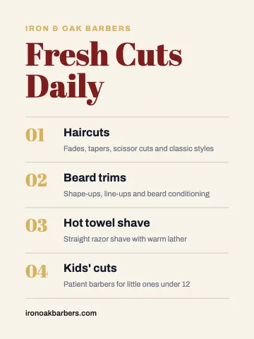 Barbershop services list canvas print template