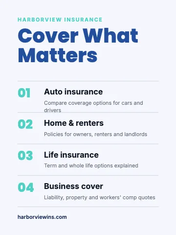 Insurance agency services list canvas print template