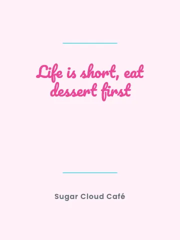 Desserts & boba quote canvas print template