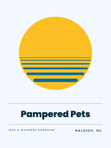 Pet grooming sunset poster canvas print template