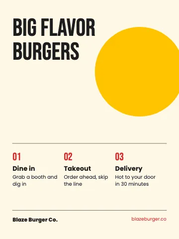 Burger joint swiss grid canvas print template