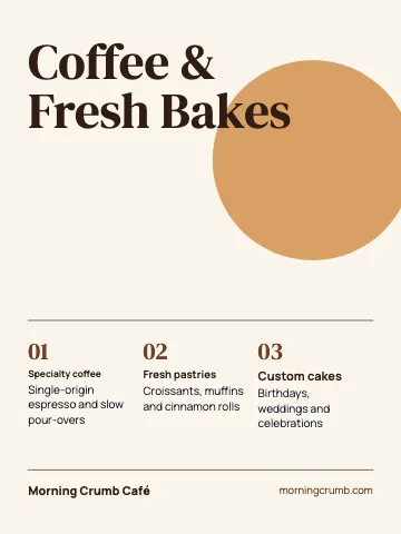 Café & bakery swiss grid canvas print template