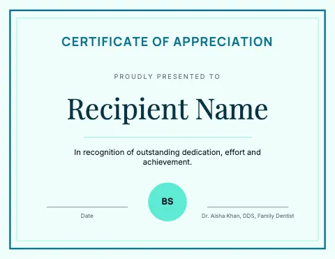 Medical & dental classic certificate template