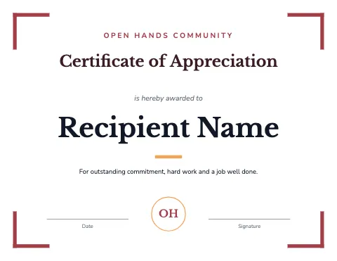 Nonprofit & charity corners certificate template