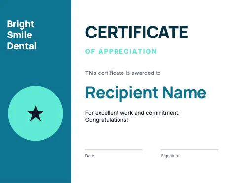 Medical & dental modern certificate template