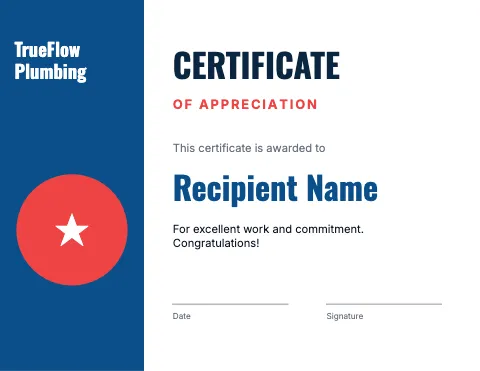 Plumbing & HVAC modern certificate template