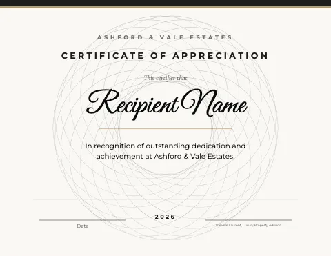 Luxury homes guilloche certificate template