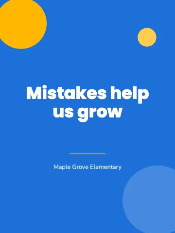 Elementary school big message classroom poster template