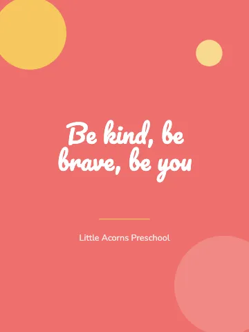 Preschool & Kindergarten big message classroom poster template
