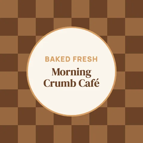 Café & bakery checkerboard coaster template