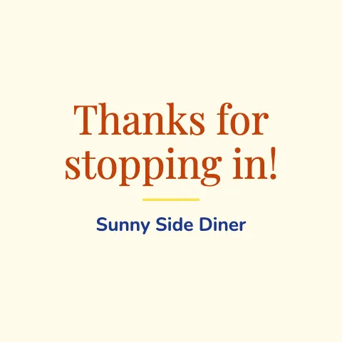 Breakfast diner thank you coaster template