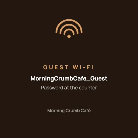 Café & bakery guest wi-fi coaster template