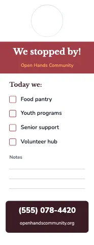 Nonprofit & charity checklist door hanger template