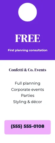 Event planner offer door hanger template