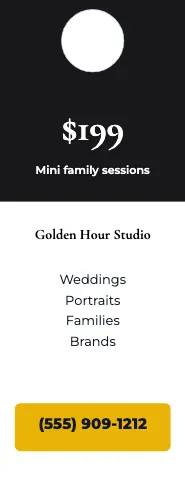 Photography & creative offer door hanger template