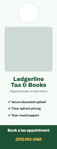 Accounting & tax photo door hanger template