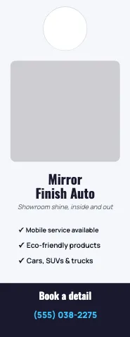 Auto detailing photo door hanger template