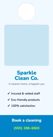 Cleaning services photo door hanger template