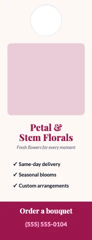 Florist photo door hanger template