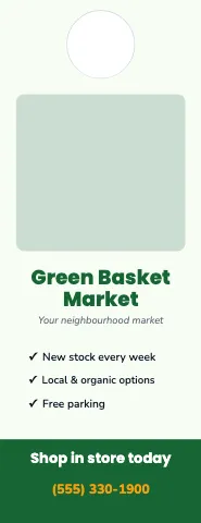 Grocery & market photo door hanger template