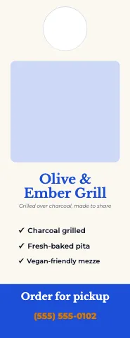 Mediterranean grill photo door hanger template