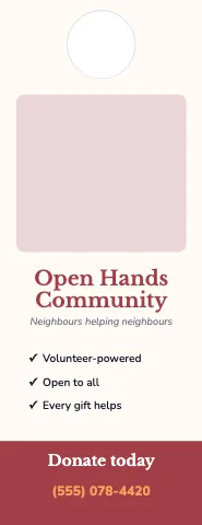 Nonprofit & charity photo door hanger template