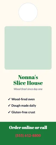 Pizzeria photo door hanger template