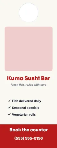 Sushi bar photo door hanger template