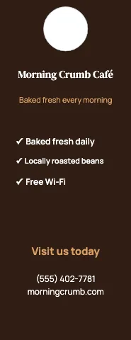 Café & bakery services door hanger template