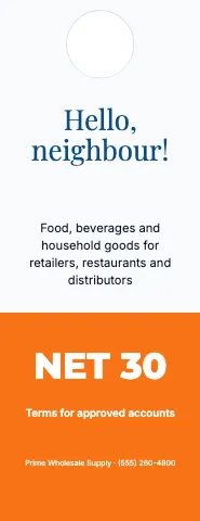 Wholesale & distribution welcome door hanger template