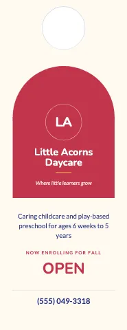 Daycare & preschool arch door hanger template