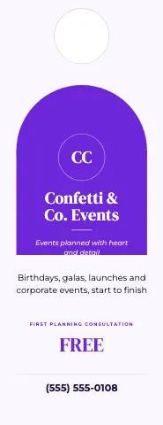 Event planner arch door hanger template