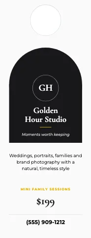 Photography & creative arch door hanger template
