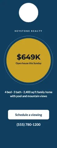 Real estate badge & note door hanger template