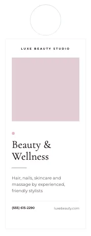 Salon & spa minimal door hanger template