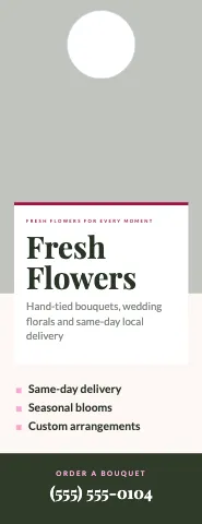 Florist photo card door hanger template