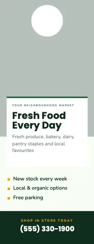 Grocery & market photo card door hanger template