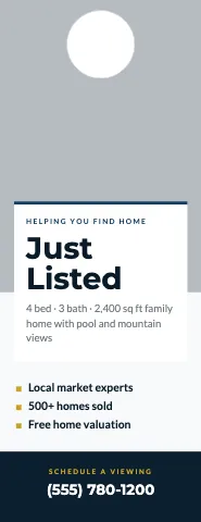 Real estate photo card door hanger template