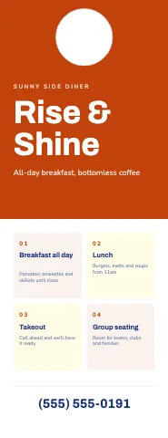 Breakfast diner split tiles door hanger template