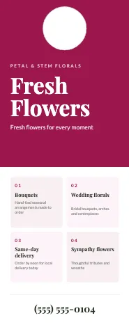 Florist split tiles door hanger template