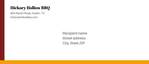 BBQ smokehouse colour band envelope template