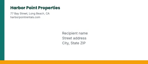 Property management colour band envelope template