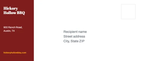 BBQ smokehouse side block envelope template