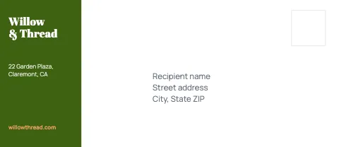 Retail & boutique side block envelope template