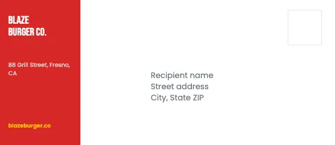 Burger joint side block envelope template