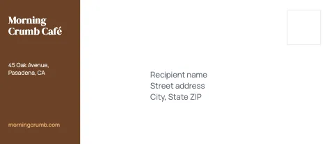 Café & bakery side block envelope template