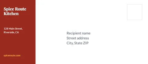 Indian restaurant side block envelope template
