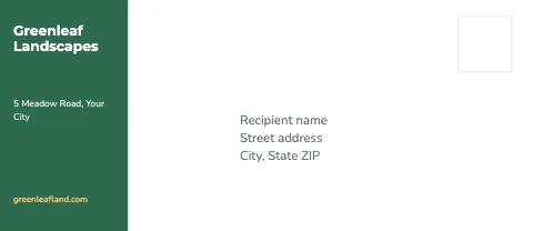 Landscaping side block envelope template