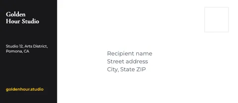 Photography & creative side block envelope template